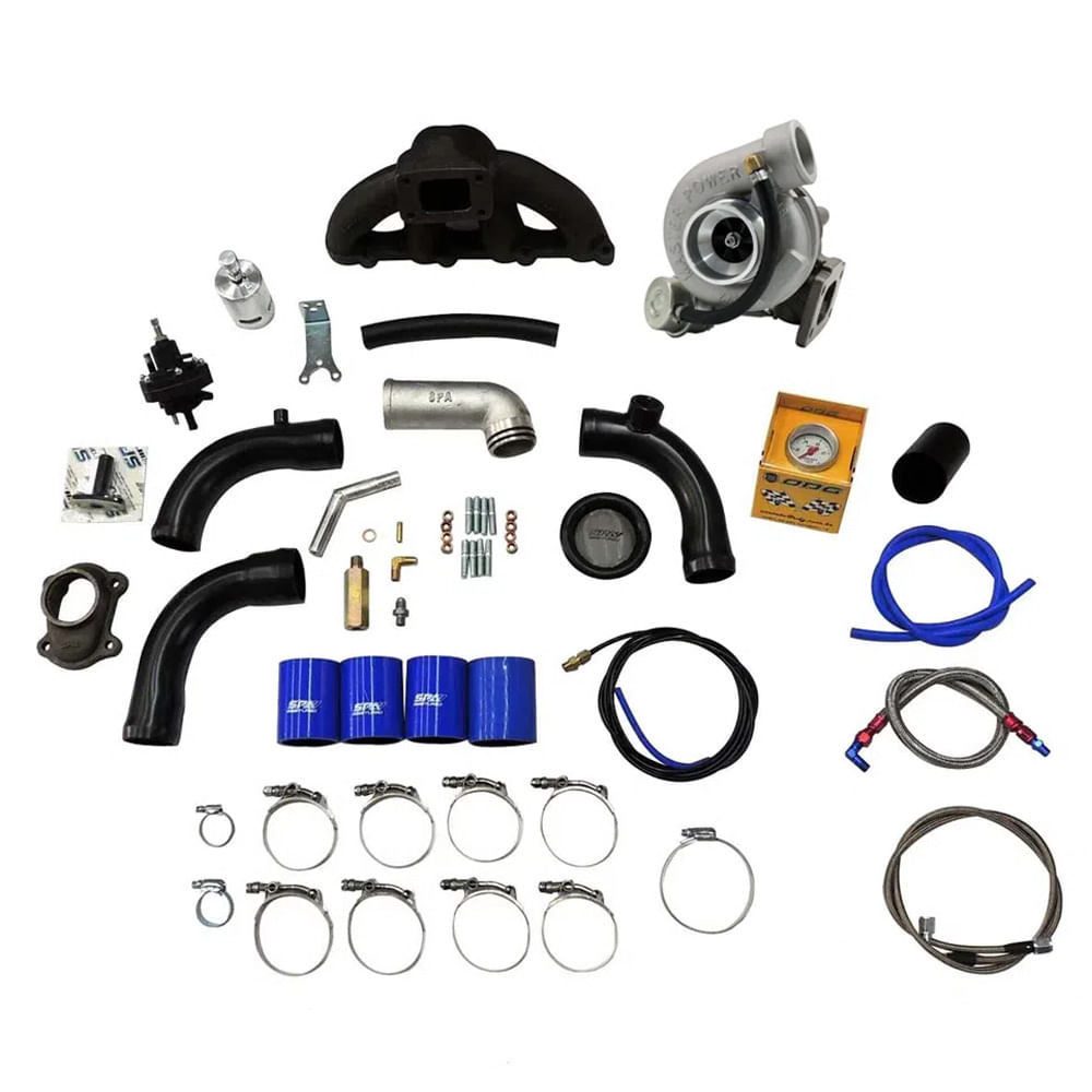 KIT TURBO FORD MOTOR ZETEC ROCAM 1.0 / 1.6 8V - PADRÃO T2 + TURBINA .48 ...